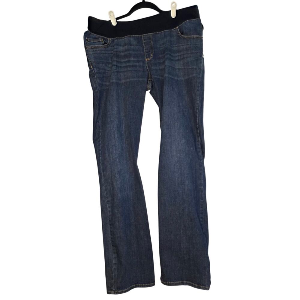 Lis Lange Maternity dark wash straight leg 32in Inseam Jeans sz 12